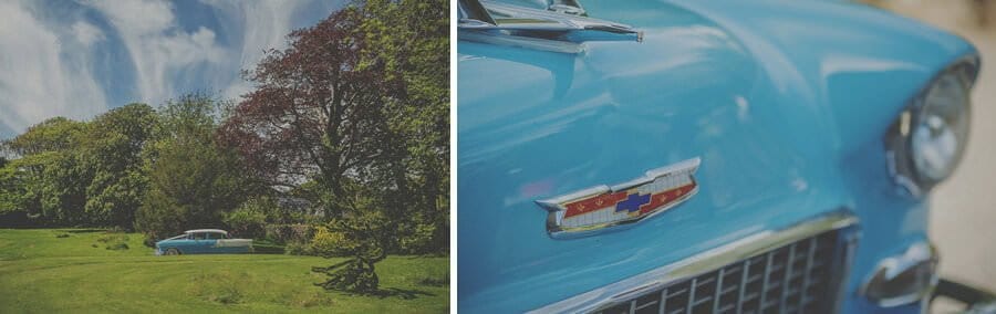 The American car arrives in the gardens of Penmaen house