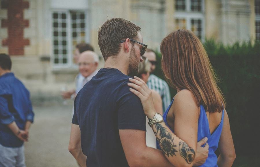 A couple embrace each other