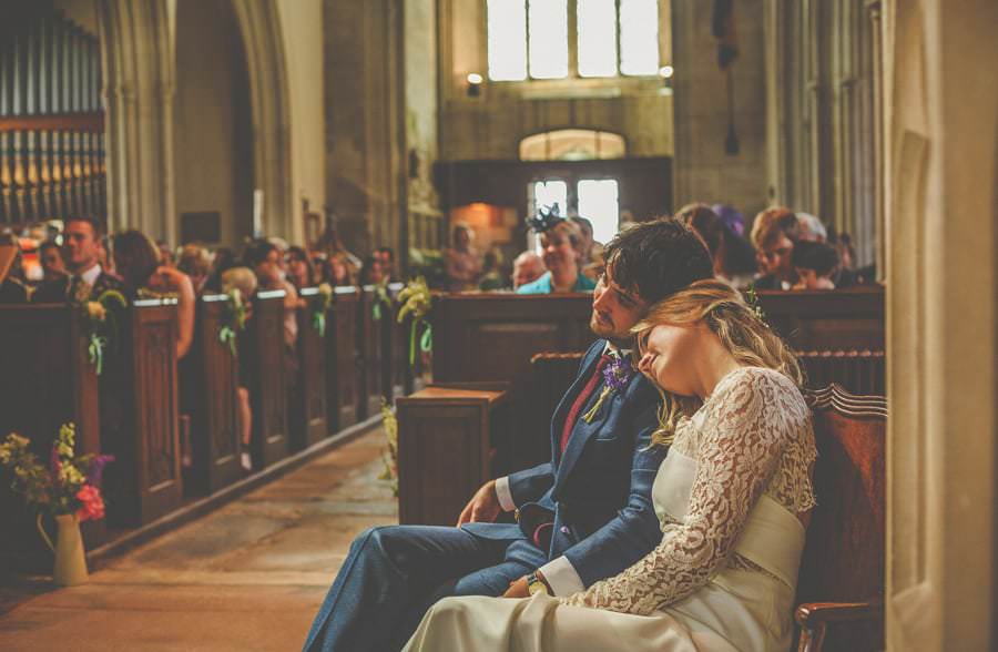 The brude and groom rest half way through the talks