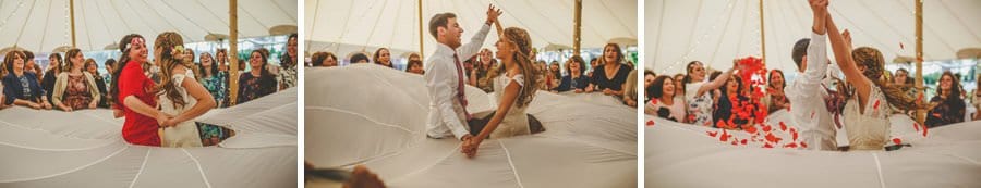 The bride and groom dance together in the marquee at brook farm