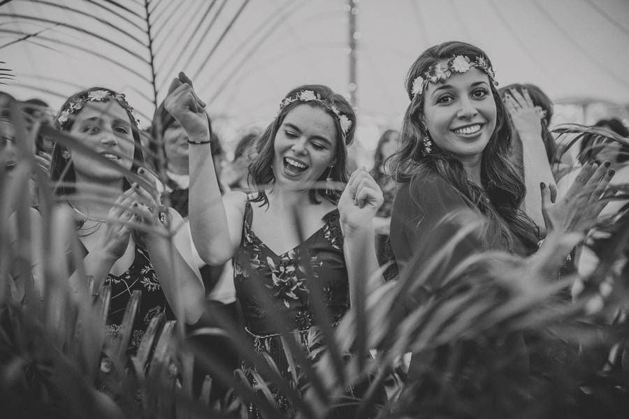 Jewish women dancing in the marquee at Brook farm