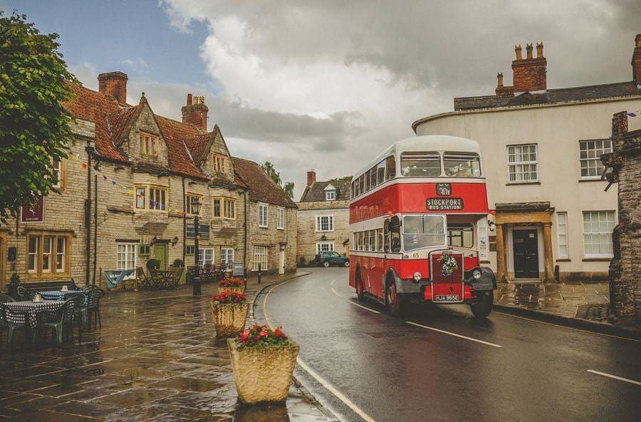 The wedding bus arrives in Somerton