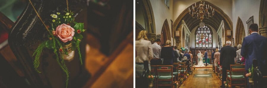 The ceremony at St Michaels all angels church Somerton