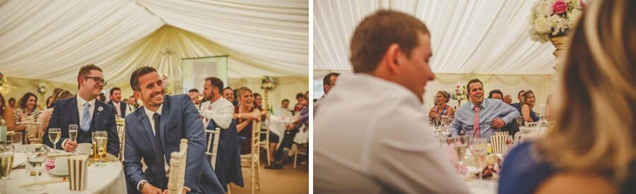 Wedding guests listen to the speeches