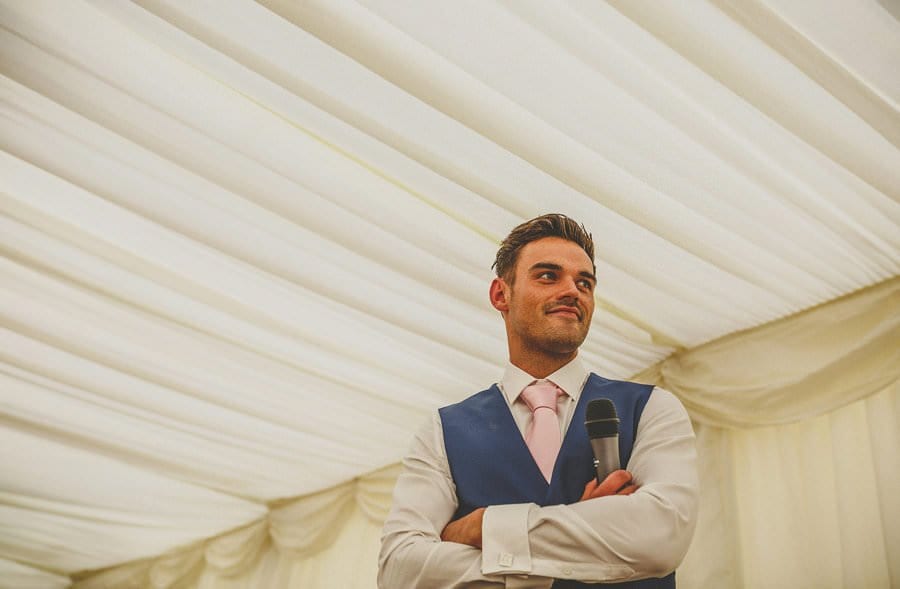 The best man delivers his speech