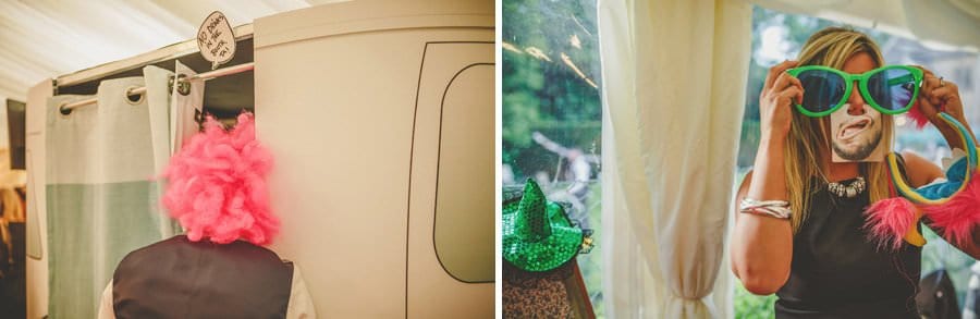 Wedding guests at the photo booth