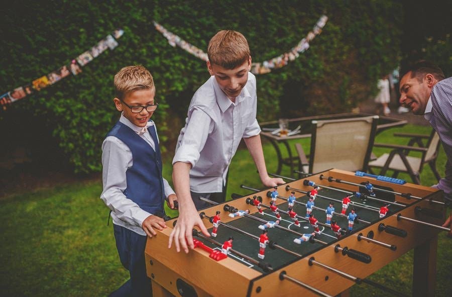 Playing table football