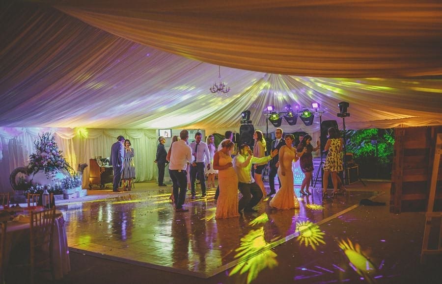 A bridesmaid and her family on the dancefloor