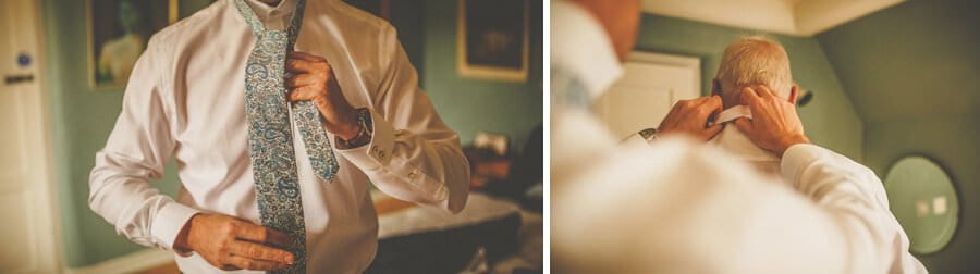 The groom and ushers get ready in the grooms bedroom