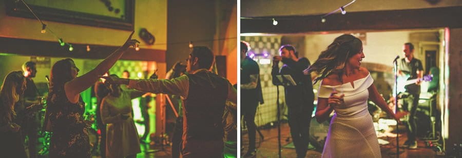 Wedding guests dancing at Voewood