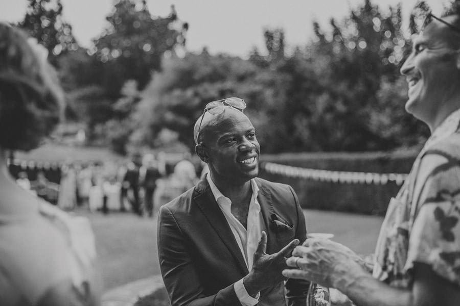 A man laughing with his friend