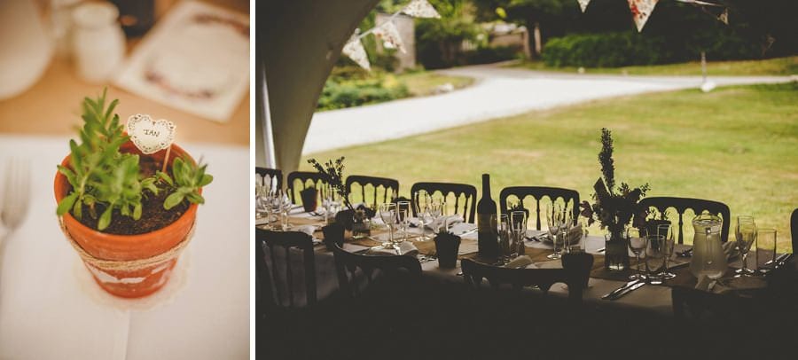 The wedding dinner table at Cole Hayes park