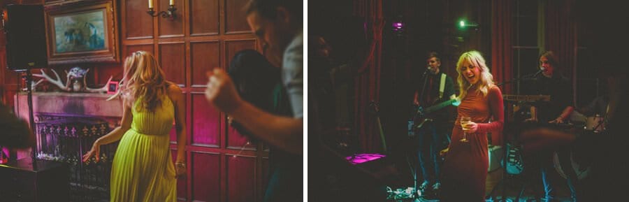 A lady singing and dancing on the dancefloor