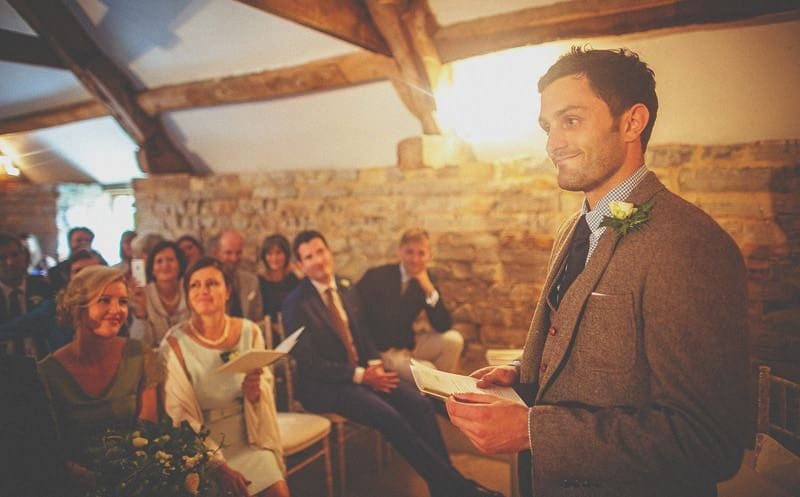 The brides brother delivers his speech