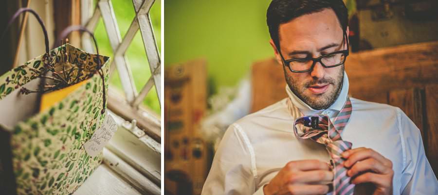 The groom gets ready