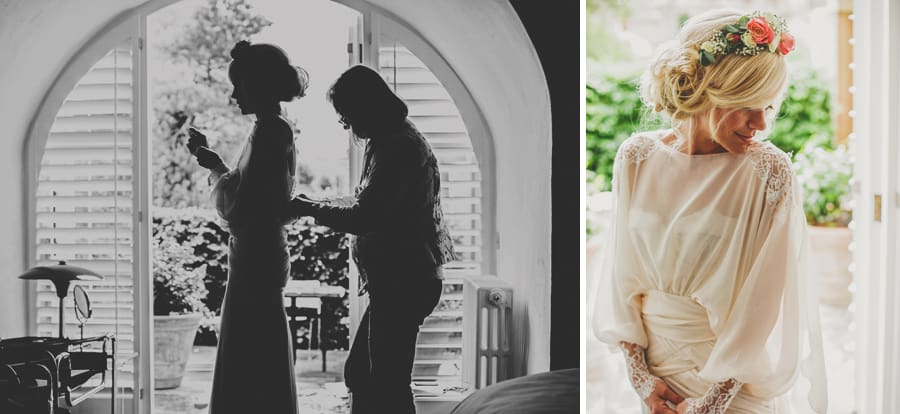 The bride gets ready