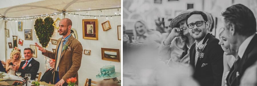 The grooms brother delivers his speech to the wedding party