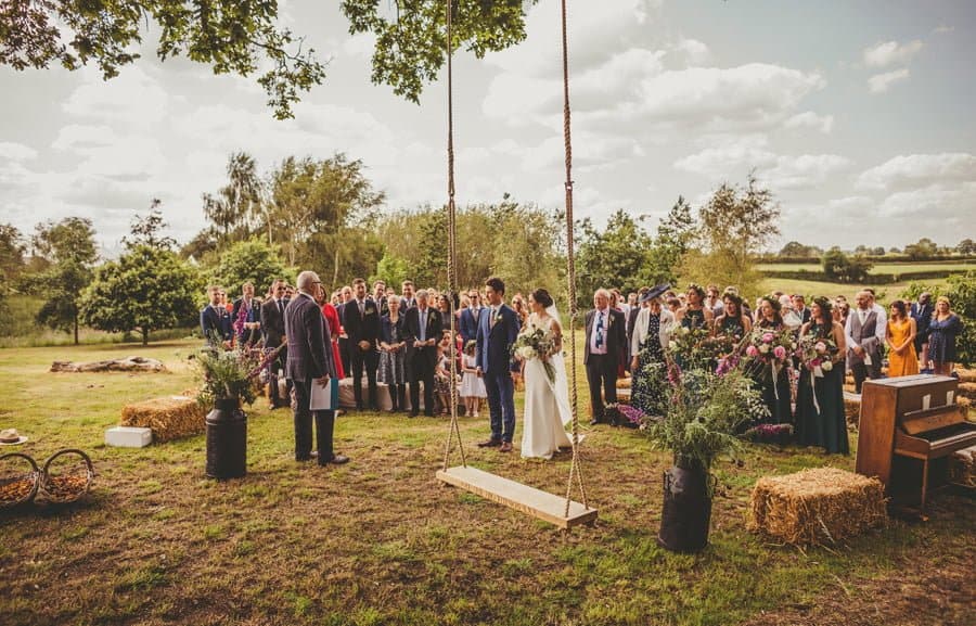 The start of the outdoor ceremony at Mill farm