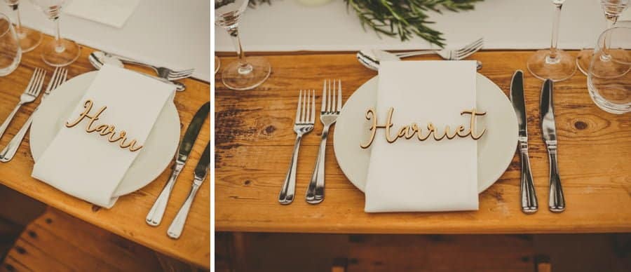 The table set for the bride and groom