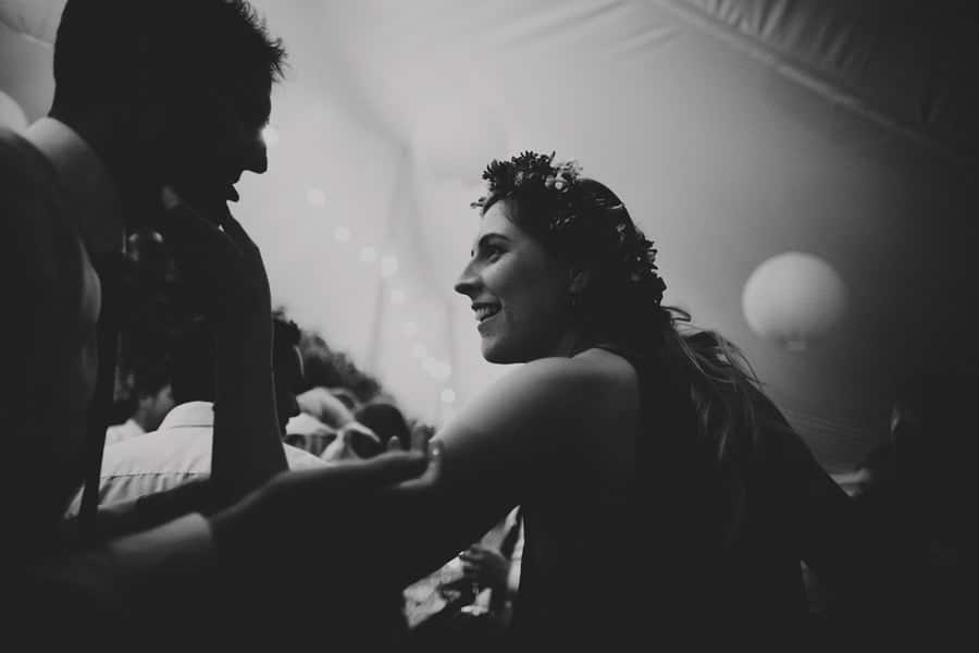 One of the bridesmaids on the dancefloor