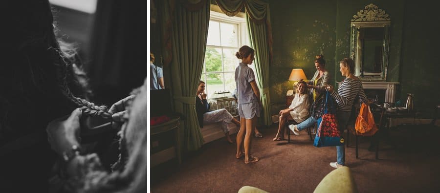 The brides mother arrives at Stubton Hall and shows her daughter her new slippers