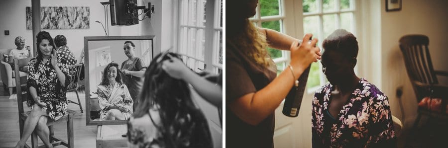 Bridesmaids getting ready