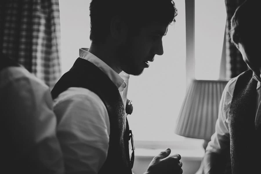 The groom waiting for his flower