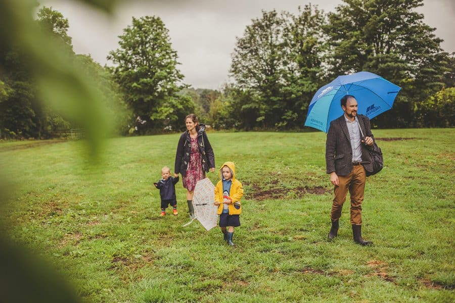Wedding guests arrive on the field at Huxton School