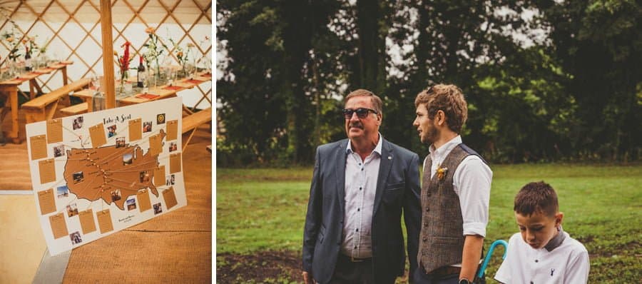 The groom chats with the brides father