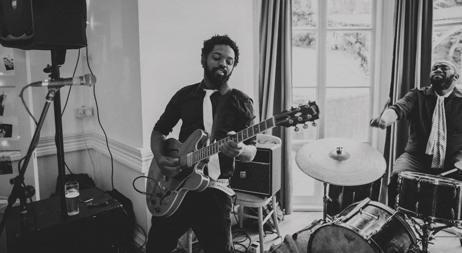 The guitarist in the band