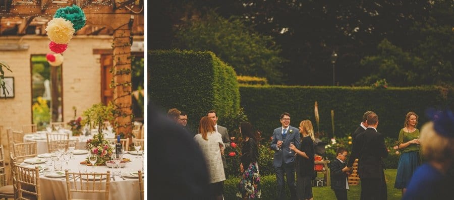 Wedding guests chatting to each other