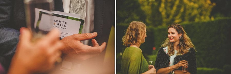 Wedding guests chat amongst themselves