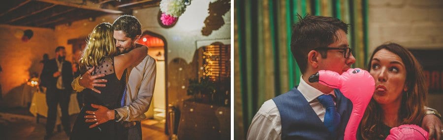 Wedding guests dancing on the dancefloor at Abbey House Gardens