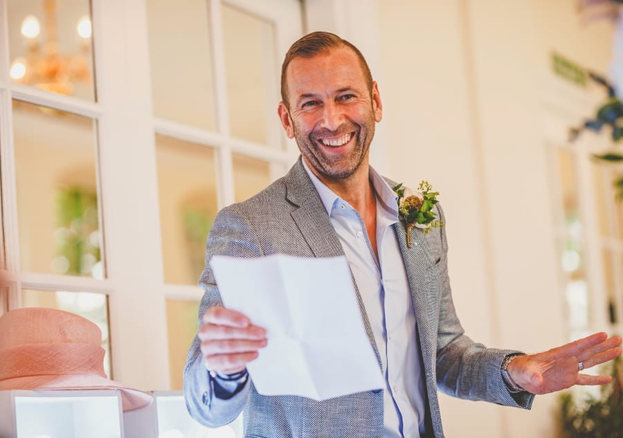 The grooms speech at a wedding venue in Clifton