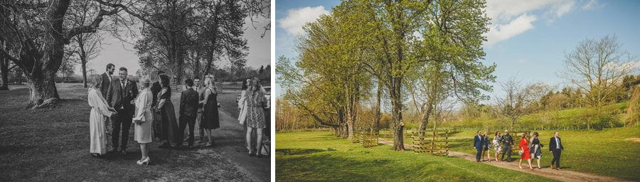Wedding guests arriving at the Church