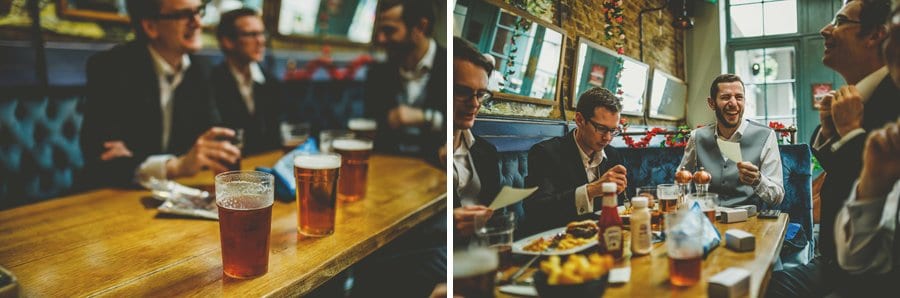 A pint of lager on a table in the Kings Arms in Fulham