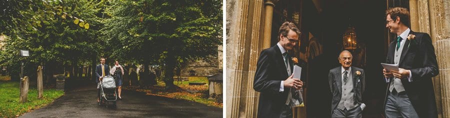 Wedding guests arriving at the Church