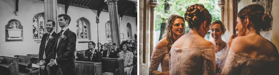 The groom and the best man wait at the alter of the Church