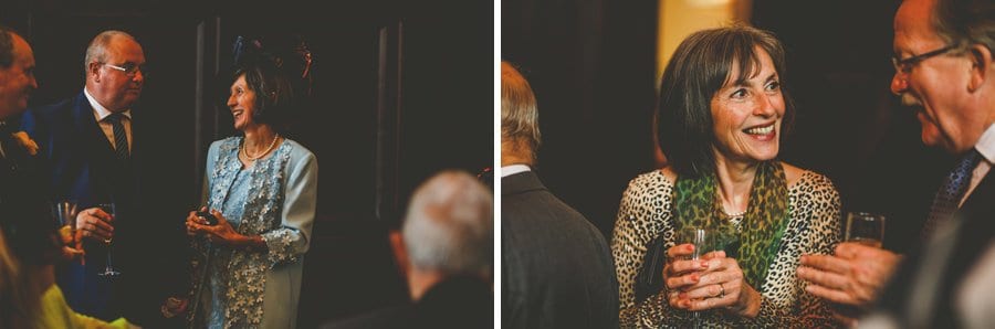 Wedding guests chat amongst themselves