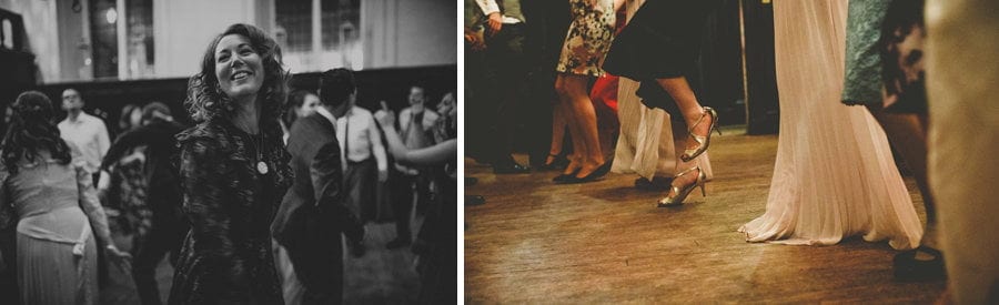 Wedding guests dancing on the dancefloor