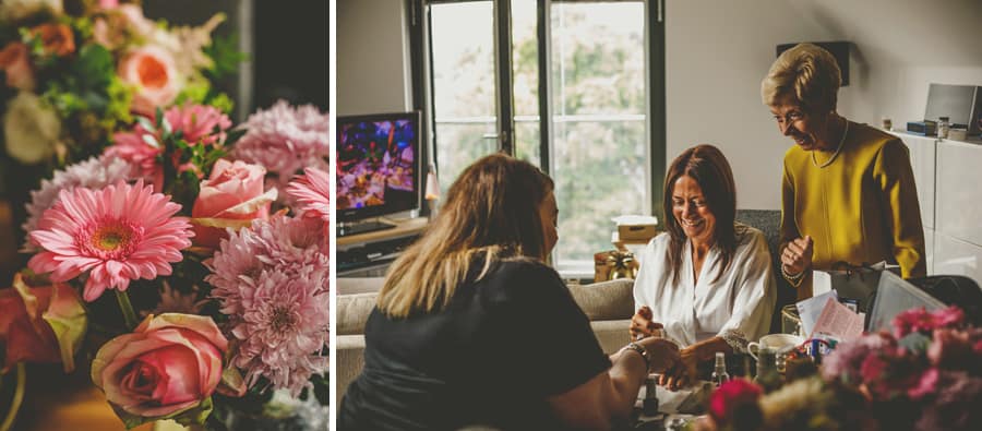 The bride has her nails painted