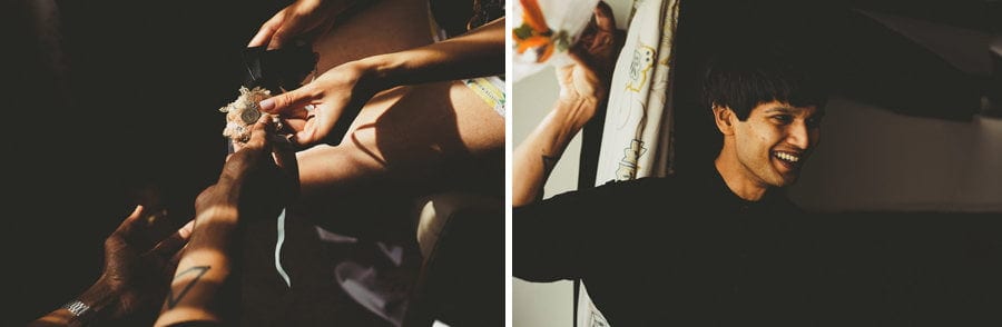 The brides friend talks to people