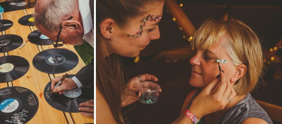 Painting glitter on faces at Hadsham Farm