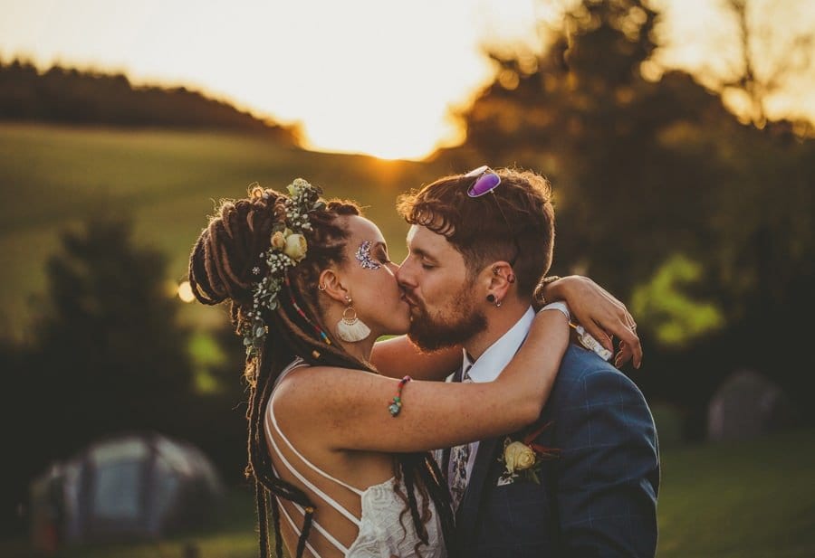 The bride and groom at Hadsham Farm