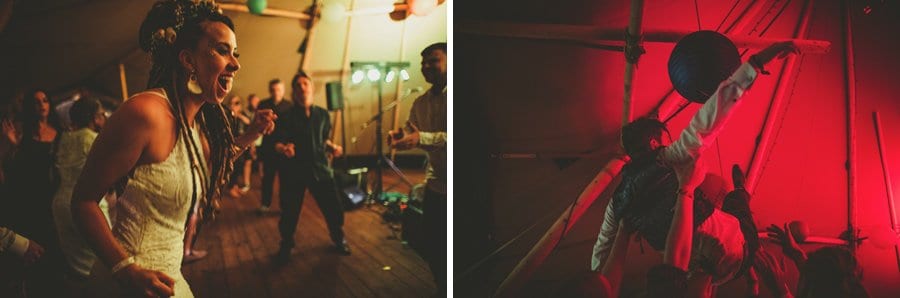 The bride and groom on the dancefloor