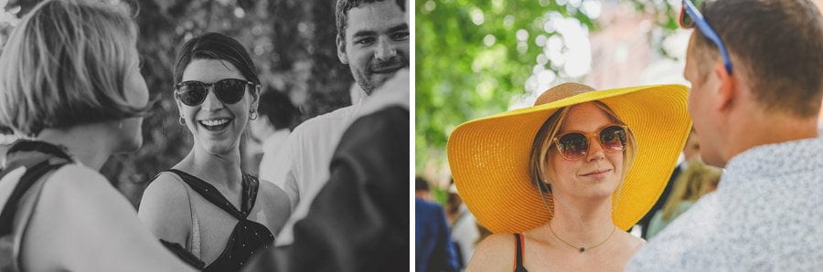 Wedding guests gather to board the boat at the docks in Bristol Harbourside