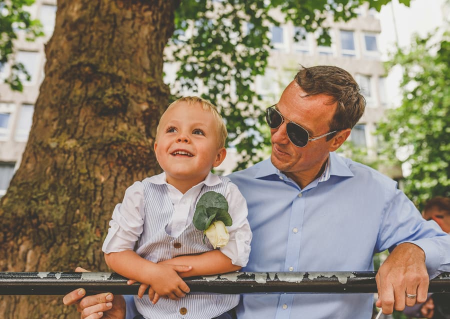 The grooms family wait for the boat at the docks in Bristol