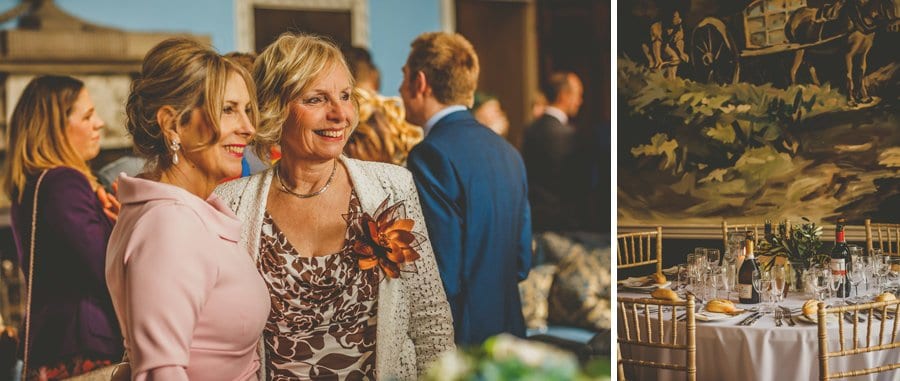 The brides mother stands next to her sister at Kings Weston House