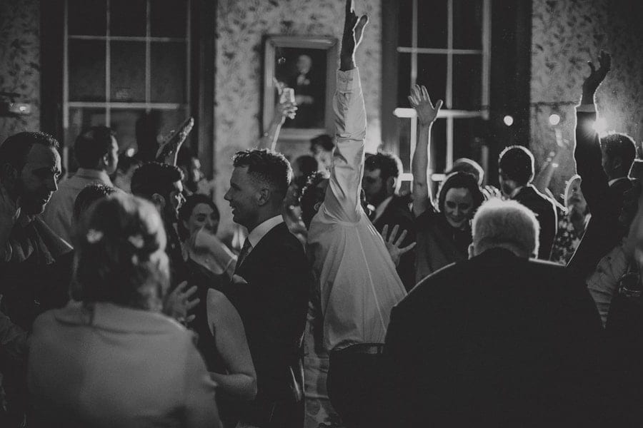 Wedding guests dancing at Kings Weston House