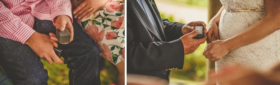 Little Quarme wedding photographer 0029 | somerset-wedding-photographer A wedding guest gives the bride a box of wedding rings